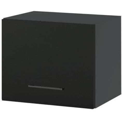 Meuble haut SLIM de cuisine Lovia Noir Mat 1 porte relevable L 45 cm - Porte avec poignée apparente   Black