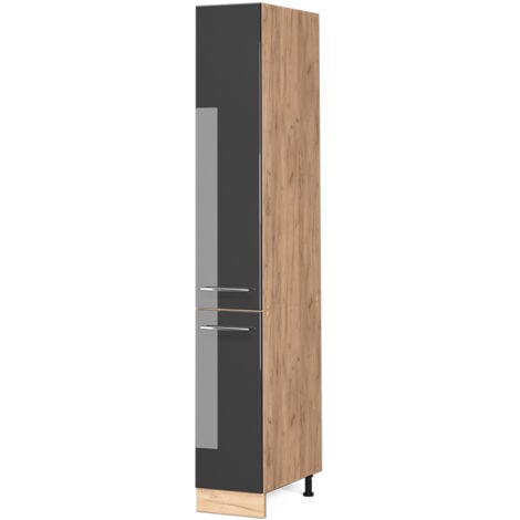 Meuble haute de cuisine Fame-Line, Anthracite Haute brillance, 30 cm, Vicco