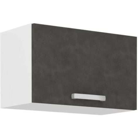 Meuble hotte porte basculante - Gris mat - L 60 x 31,6 x H 36 cm - LASSEN