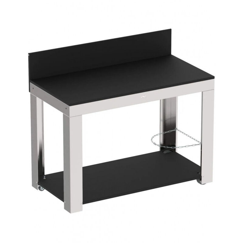 Chariot LEON inox et acier noir, 120x62x115 - ENO