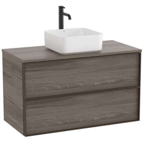 Meuble "INSPIRA" 1000 - 2 tiroirs pour vasque à poser (non incluse) - Magnolia - Roca