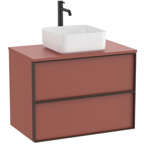Meuble "INSPIRA" 800 - 2 tiroirs pour vasque à poser (non incluse) - Terracotta Mat - Roca