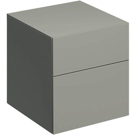 Meuble latéral bas Geberit Xeno²avec deux tiroirs: Largeur 45cm, Hauteur 51cm, Profondeur 46.2cm, Greige / Laqué mat