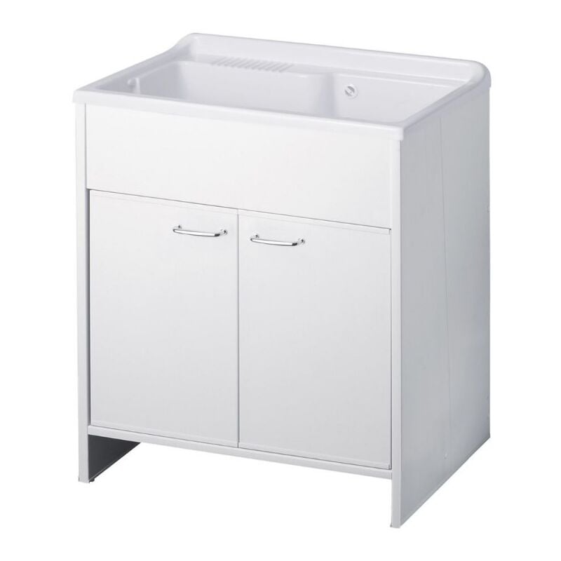 Meuble lavabo avec double porte pvc blanc 80x50X85H cm - Artemio