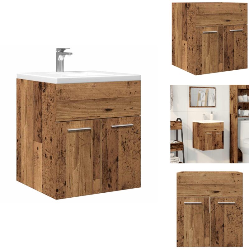 Meuble lavabo de salle de bain vieux bois bois d'ingénierie - Meuble Lavabo De Salle De Bain - Meubles Lavabo De Salle De Bain - Placard Lavabo De