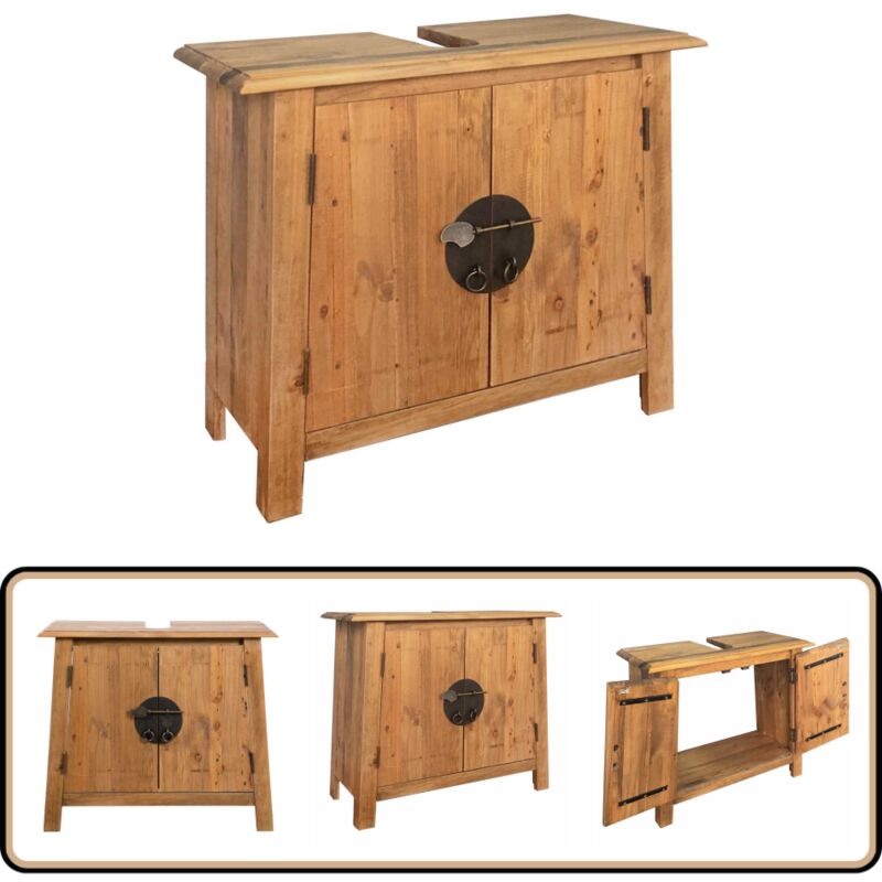 Vidaxl - Meuble-lavabo de salle de bains pin massif 70x32x63 cm - Meuble Lavabo - Meuble Salle De Bain - Meuble En Bois - Design Vintage - Style Rétro