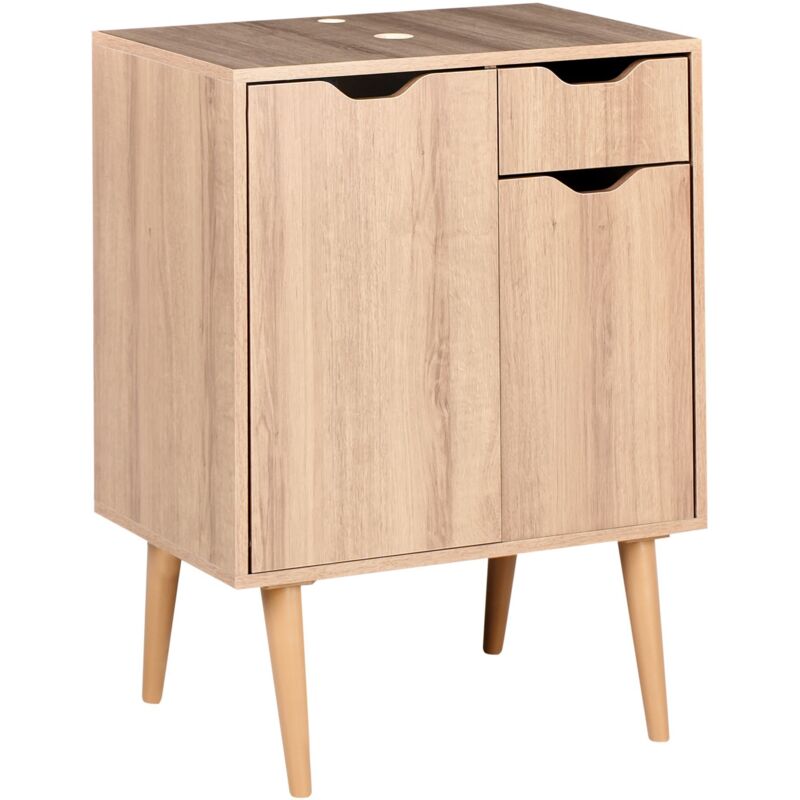 Beliani - Meuble Lavabo en mdp 60 x 80 cm Rangement Salle de Bain avec Étagère Marron Clair Canoas