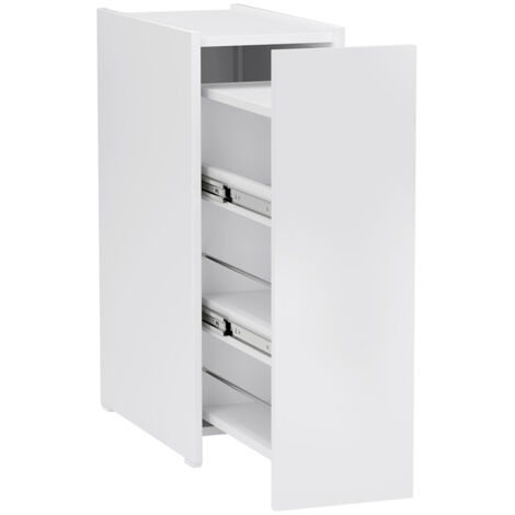 Meuble-lavabo étroit pour salle de bain, meuble de toilette, meuble-lavabo à roulettes, tiroirs à 3 compartiments profonds, étagères de style niche, convient aux petites salles de bain, salons et sall