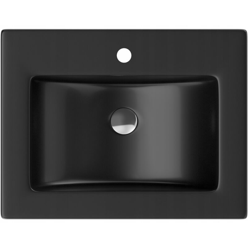 Meuble lavabo gondole granit noir click-clack