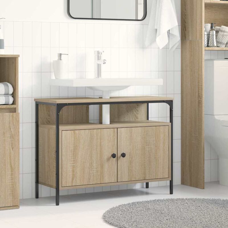 Torana - Meuble de Lavabo de Salle de Bain Marron 80 x 30 x 60 cm