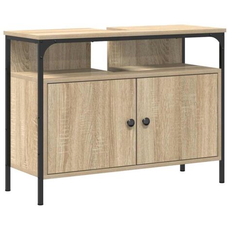 Meuble Lavabo Salle de Bain Chêne Sonoma 80x30x60 cm Bois d'ingénierie CFW20579