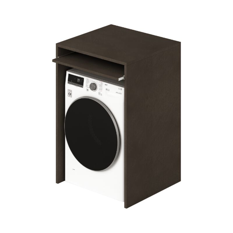 Webmarketpoint - Meuble lave-linge avec étagère coulissante coloris Mud H105x71x65cm