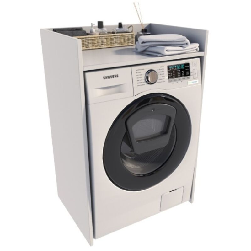 Meuble pour machine à laver TS, étagère colonne blanche pour salle de bain