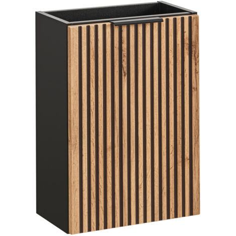 Meuble lave main à suspendre XILO NOIR CHÊNE 40 cm - style industriel