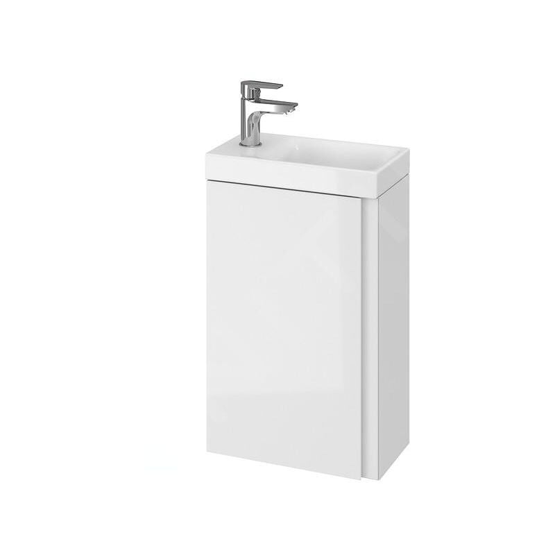 Moduo - Meuble avec lavabo, 59x39x22 cm, 1 porte, charnières g/d, blanc S801-218-DSM - Cersanit