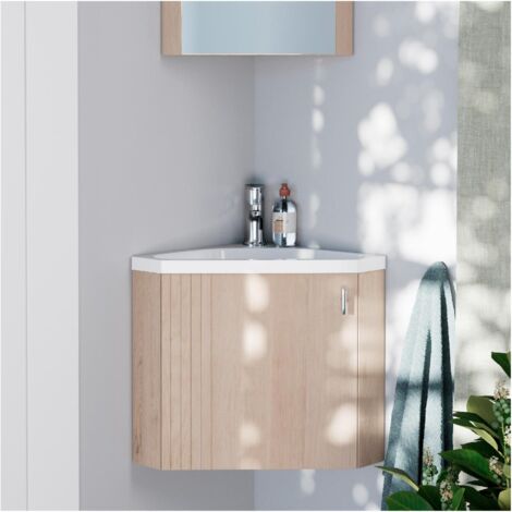 MOB-IN Meuble lave-mains d'angle décor chêne KODA