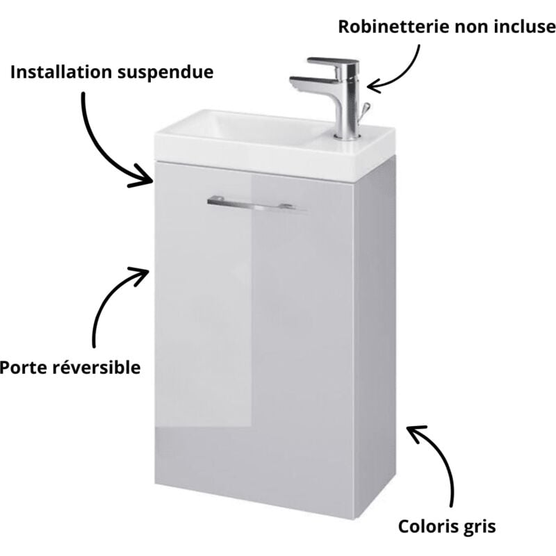 Meuble lave mains lara à suspendre