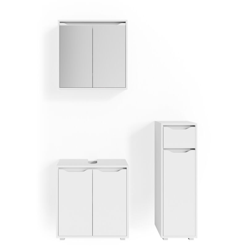 Ensemble de meubles de salle de bain Ruben, Blanc, 3 parties, Vicco