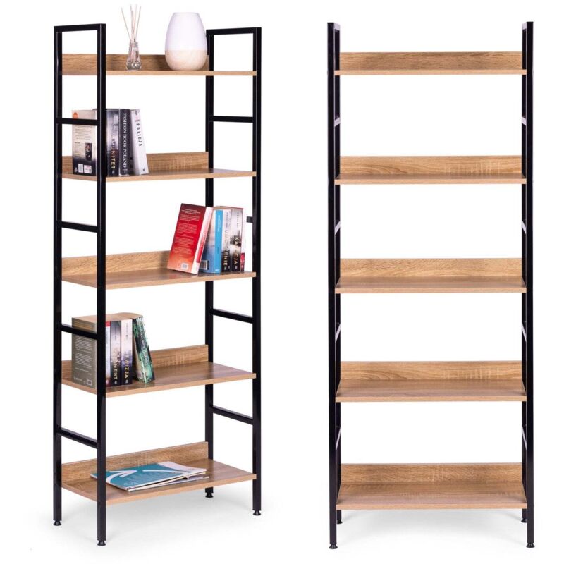 Meuble loft haut avec 5 etageres metal mdf modernhome