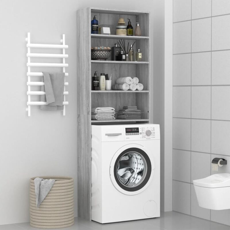 Meuble machine à laver Meuble pour wc Sonoma gris 64x24x190 cm 96953