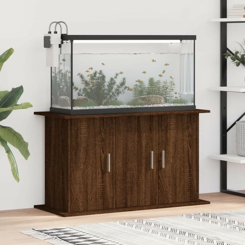 Meuble Marron Pour aquariums de 100 x 40 cm. 3 Portes Support solide et stable pour aquariums - Marron Foncé