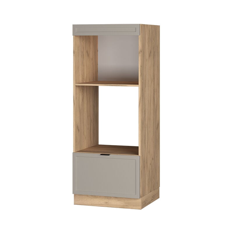 Vicco - Meuble micro-ondes Fame-Line, GrisBeige, 60 cm ouvert