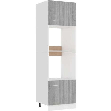 Meuble micro-ondes "Lyon" Gris Sonoma 60 x 57 x 207 cm Bois d'ingénierie CFW46319