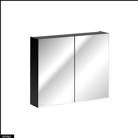 Meuble miroir - 80 cm - 2 portes - BOLD BLACK