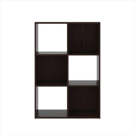 Meuble Multifonctionnel à 6 Cubes Galano Nice - L 61.29 x l 29.54 x H 91.14cm, Pour chambre et salon - Couleur Marron