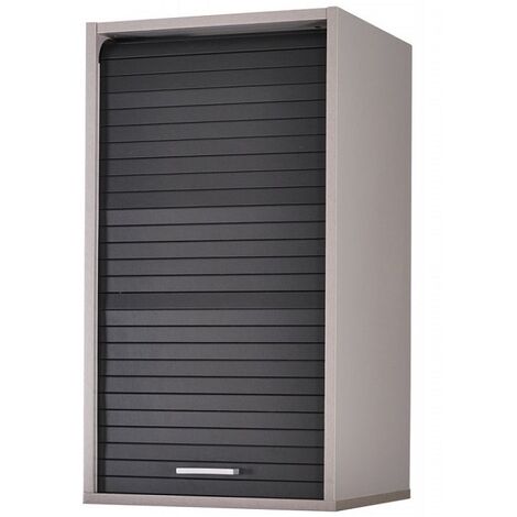 Meuble mural de cuisine gris à rideau noir Couna L 40 x H 72cm