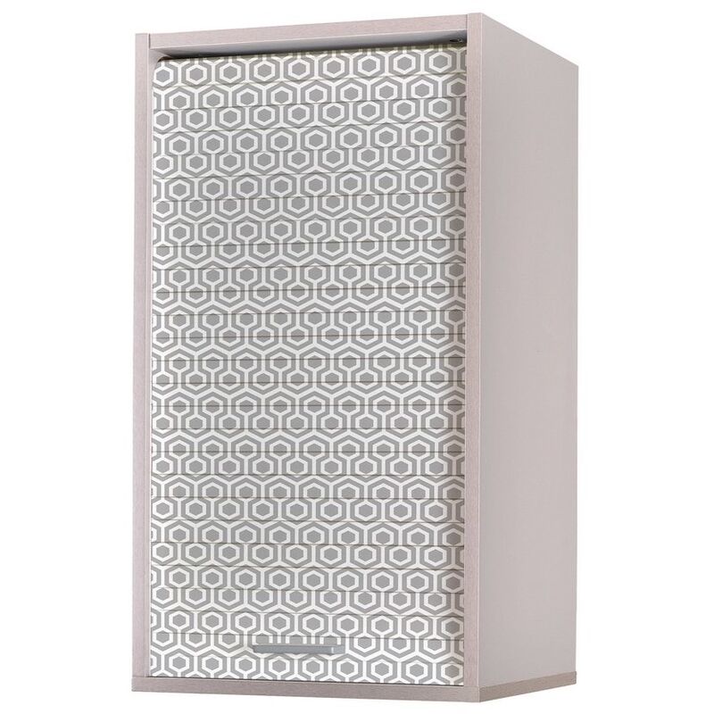 Meuble mural de cuisine gris à rideau imprimé gris Couna L 40 x H 72 cm