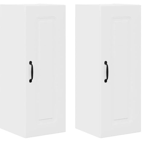 Meuble mural de cuisine，Armoire de cuisine 2 pcs Blanc brillant 30 x 31 x 80 cm CFW21543