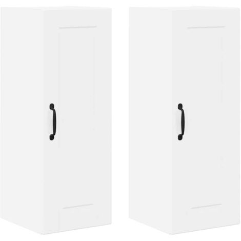 Meuble mural de cuisine，Armoire de cuisine 2 pcs Blanc brillant 30 x 31 x 80 cm CFW85343