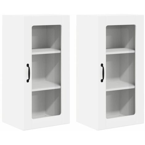 Meuble mural de cuisine，Armoire de cuisine 2 pcs Blanc brillant 40 x 31 x 80 cm CFW63734