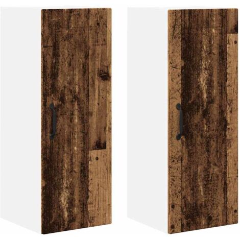 Meuble mural de cuisine，Armoire de cuisine 2 pcs Bois Ancien 30 x 31 x 80 cm CFW12065