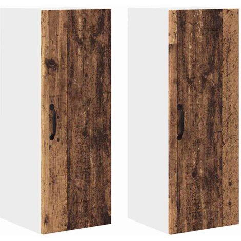 Meuble mural de cuisine，Armoire de cuisine 2 pcs Bois Ancien 30 x 31 x 80 cm CFW85442
