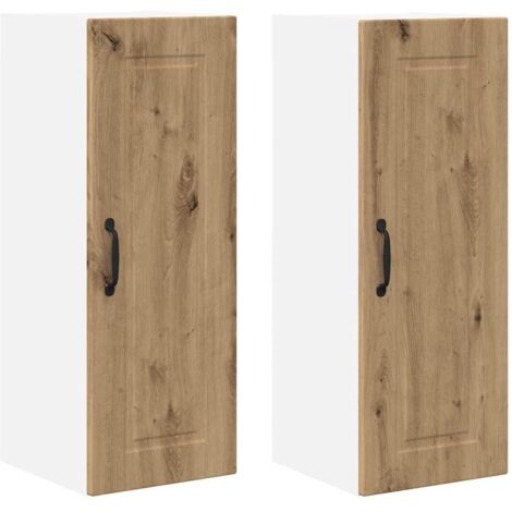 Meuble mural de cuisine，Armoire de cuisine 2 pcs Chêne artisanal 30 x 31 x 80 cm CFW36082