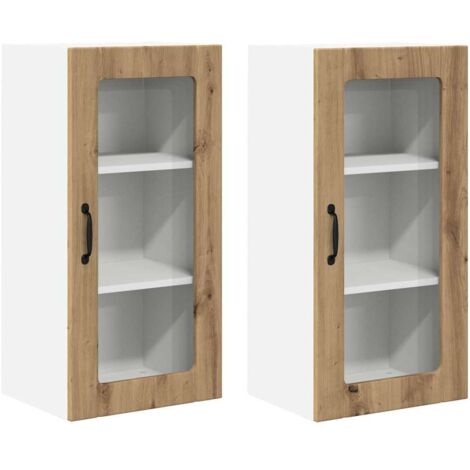 Meuble mural de cuisine，Armoire de cuisine 2 pcs Chêne artisanal 40 x 31 x 80 cm CFW39767