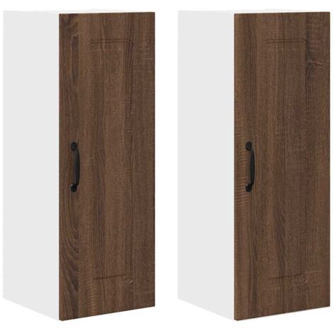 Meuble mural de cuisine，Armoire de cuisine 2 pcs Chêne brun 30 x 31 x 80 cm CFW18679