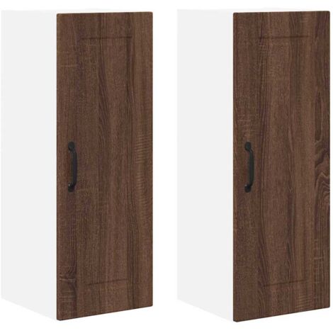 Meuble mural de cuisine，Armoire de cuisine 2 pcs Chêne brun 30 x 31 x 80 cm CFW56749