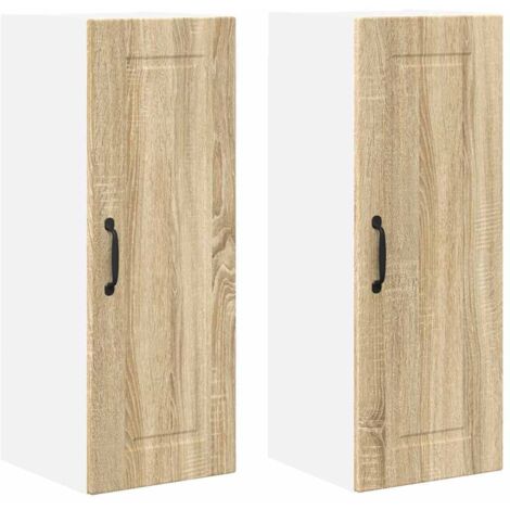 Meuble mural de cuisine，Armoire de cuisine 2 pcs Chêne Sonoma 30 x 31 x 80 cm CFW10025