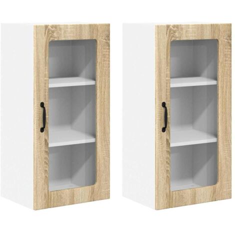 Meuble mural de cuisine，Armoire de cuisine 2 pcs Chêne Sonoma 40 x 31 x 80 cm CFW50108