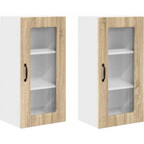 Meuble mural de cuisine，Armoire de cuisine 2 pcs Chêne Sonoma 40 x 31 x 80 cm CFW53948