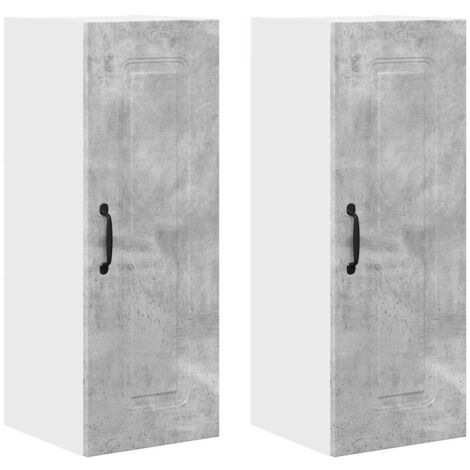Meuble mural de cuisine，Armoire de cuisine 2 pcs Gris béton 30 x 31 x 80 cm CFW88300