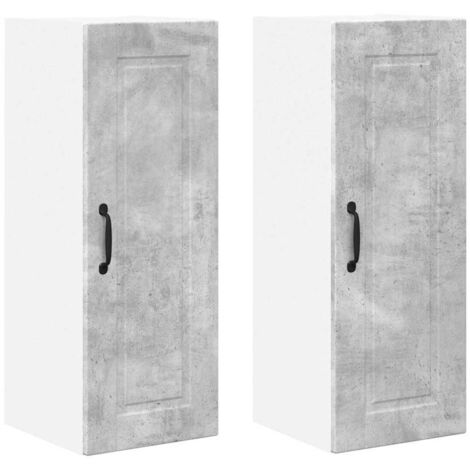 Meuble mural de cuisine，Armoire de cuisine 2 pcs Gris béton 30 x 31 x 80 cm CFW88671