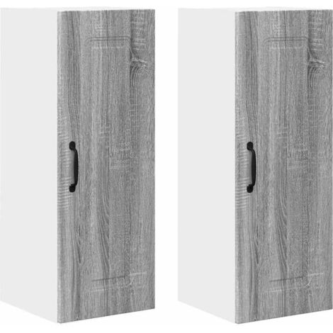 Meuble mural de cuisine，Armoire de cuisine 2 pcs Gris Sonoma 30 x 31 x 80 cm CFW27952
