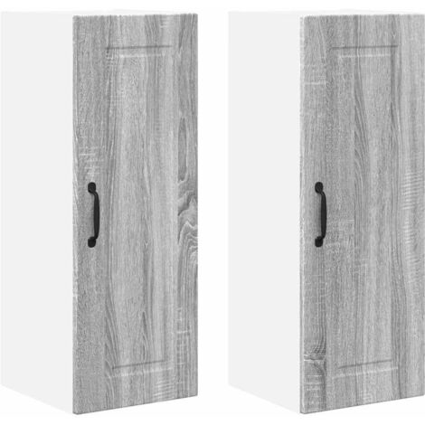 Meuble mural de cuisine，Armoire de cuisine 2 pcs Gris Sonoma 30 x 31 x 80 cm CFW94527