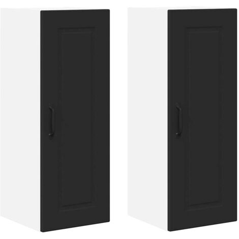 Meuble mural de cuisine，Armoire de cuisine avec étagère 2 pcs Noir 30 x 31 x 80 cm CFW16796