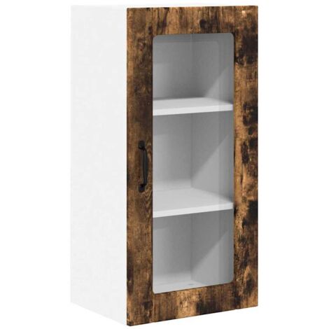 Meuble mural de cuisine，Armoire de cuisine avec étagère Chêne fumé 40 x 31 x 80 cm CFW79707
