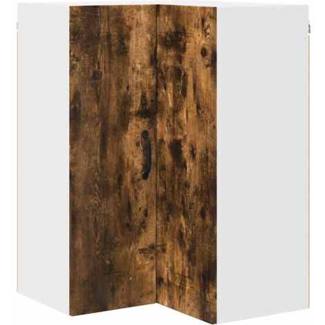 Meuble mural de cuisine，Armoire de cuisine avec étagère Chêne fumé 57 x 57 x 80 cm CFW42412